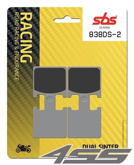 Přední závodní brzdové destičky SBS 838DS-2 Dual Sinter (Okruh)