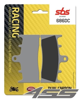 Přední okruhové brzdové destičky SBS 686DC Dual Carbon (Okruh)